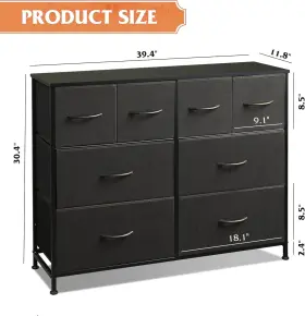 Asng078bl Wlive Dresser For Bedroom With 8 Drawers Wide Fabric Storage And Organiza #3