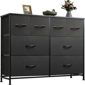 Asng078bl Wlive Dresser For Bedroom With 8 Drawers Wide Fabric Storage And Organiza