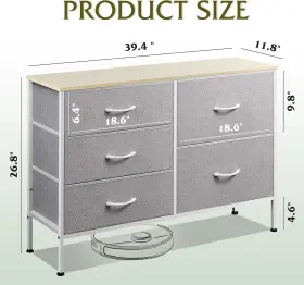 Asng081lgr Wlive Dresser For Bedroom With 5 Drawers Wide Drawer Organizers #3 Asng081lgr Wlive Dresser For Bedroom With 5 Drawers Wide Drawer Organizers #3