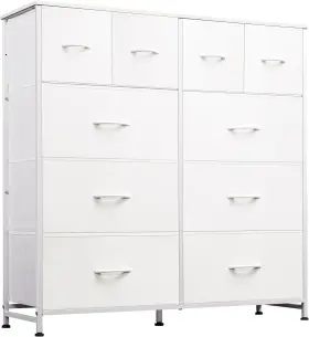 Asng084wxf Wlive White Dresser For Bedroom With 10 Drawers Tall Chest Of Bedro