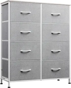 Asng100lgr Wlive Fabric Dresser For Bedroom Tall With 8 Drawers Storage Tower Wit