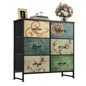 Wlive Wasng002 Dresser For Bedroom With 6 Fabric Drawers Closet Metal Frame W