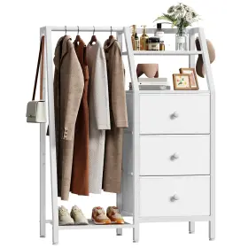 01ww Yatiney Dresser With Hanging Rack Reversible Chest Of Drawers For Bedroom 3 Fabric