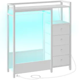 02udww Yatiney Bedroom Dresser With Clothes Rack 4 Drawer Charging Station And