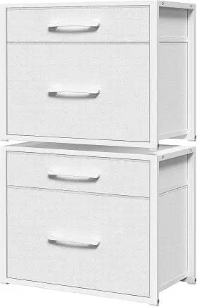Yatiney Dg03l2ww 2-pack Stackable Storage Drawers 4 Total Non-woven Fabric Clo