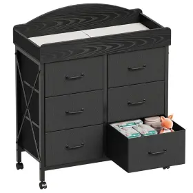 6-fabric Yetom Ct503hfd Baby Changing Table Dresser With Wheels Drawer Ch