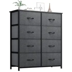 Yitahome 197839603523 Black 8 Drawers Dresser For Bedroom Chest Organizer Storage With Fabric Bins