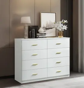 Gl-w1785p201163 Znts Modern White 8-drawer Dresser For Bedroom - Ample Storage Wide Chest Of #2