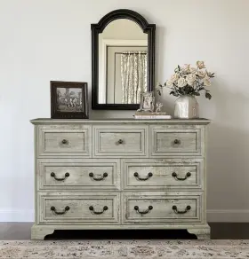 Gl-w1785p208362 Znts Farmhouse 7 Drawers Dresser For Bedroom Rustic Chest Of With #3
