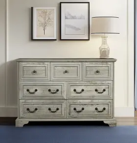 Gl-w1785p208362 Znts Farmhouse 7 Drawers Dresser For Bedroom Rustic Chest Of With
