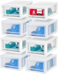 Iris Usa 6 Qt. Plastic Storage Organizer Stacking Drawers, 8-PACK. Fixed Price $77.99.