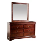 Bowery Hill Transitional Wood 6-DRAWER Dresser With Mirror In Cherry. Fixed Price $612.62.
