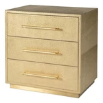 Beaumont Lane Modern 28"W Rectangular 3 Drawer Accent Chest In Gold. Fixed Price $1484.30.