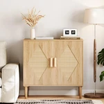 Garveehome Buffet Cabinet Storage 2 Rattan Decorated Sideboard. Fixed Price $162.45.