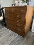 Vintage Ethan Allen Heirloom 3 Drawer Dresser Chest Early American, Solid Maple. Fixed Price $525.00.