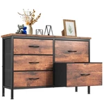 Tv Stand Drawer Storage Chest Metal Frame Rustic Brown CN3HJ-CGK5-RT Dumos. Fixed Price $104.99.