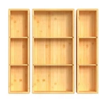 Dujen Bamboo Drawer Organizer 12.5'' X 2'', Adjustable 3 Individual .... Fixed Price $28.91.