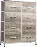 Stylish Greige Fabric Dresser With 8 Drawers For Bedroom & Living Storage. Fixed Price $102.99.