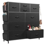 Dresser Chest 10 Drawers Fabric Organizer Metal Frame Side Pockets Black Wlive. Fixed Price $129.99.
