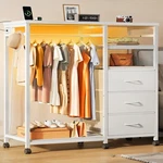 Dresser 3 Drawer White Led Lights Charging Station Storage ASNG142WH Wlive Rack. Fixed Price $124.99.