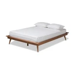 Baxton Studio Karine Mid-century Wood Full Platform Bed Walnut Brown. Fixed Price $305.99.