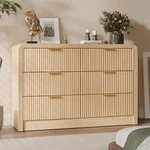 Dresser 6 Drawer Chest Large Storage Natural Oak 47 15.8 DC-DG08 Decofy Wood. Fixed Price $369.99.