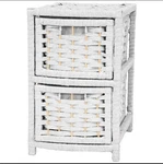 Oriental Furniture 3 Gallon Natural Fiber 2 Drawer Storage Chest White. Fixed Price $75.00.