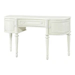 Pemberly Row 3-DRAWER Transitional Wood Vanity Desk And Mirror In Ivory. Fixed Price $675.49.