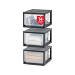 Iris Usa 14.5 Qt. Plastic Storage Organizer Stacking Drawers, 3PACK, S.... Fixed Price $58.92.