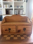Vintage Handmade Solid Pine Wood Rustic Farmhouse Storage Cabinet 2 Drawers. Fixed Price $69.00.