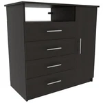 Tuhome Black Wengue Modern Engineered Wood Peru 4 Drawer Dresser. Fixed Price $347.99.