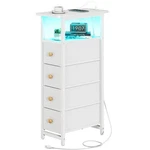 Yoobure Led Narrow Nightstand With Charging Station Slim Dresser For Bedroom.... Fixed Price $95.59.