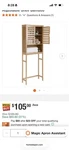Costway 71824936 Bathroom Storage Cabinet - Natural. Fixed Price $70.00.