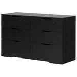 Pemberly Row Wooden Contemporary 6 Drawer Dresser In Black Oak. Fixed Price $245.39.