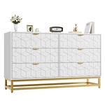 Idealhouse White 6 Drawer Dresser For Bedroom 53.5 Large Metal Legs. Fixed Price $328.72.
