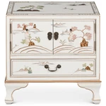 Us Seller Hand-painted White Lacquer Oriental Accent Cabinet With Scenic Motif. Fixed Price $835.12.