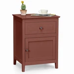 Costway Nightstand W/drawer Accent Side End Table Storage Cabinet Cherry. Fixed Price $55.99.