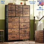 16 Tall Dresser Tower For Bedroom Fabric Chest Of Drawers Wood Top Rustic. Fixed Price $159.90.