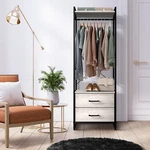 Sorbus Clothing Garment Hanging Rack 2 Faux Wood Drawers And Shelves (beige). Fixed Price $87.99.