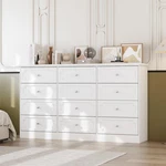 12 Drawer Dresser For Bedroom Living White Silver Knobs. Fixed Price $478.99.