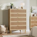 Dresser 5 Tall Chest Natural Wood Large Deep Drawers Bedroom Garveehome. Fixed Price $259.99.
