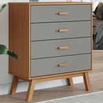 Drawer Cabinet Olden Gray And Brown Solid Wood Pine. Fixed Price $163.88.