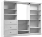 Bestar Versatile Closet Organizer System, 108-INCH Wardrobe And Drawers, White. Fixed Price $1200.00.
