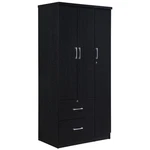 Hodedah 3 Door Armoire With 2 Drawers Shelves In Black Wood. Fixed Price $367.87.