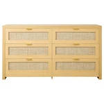 Vevor 6 Drawer Rattan Dresser, Double For Bedroom, Natural Chest. Fixed Price $376.12.