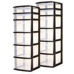 Homz 6-DRAWER Clear Plastic Storage Organizer, Medium, Black Frame, 2 Pack. Fixed Price $133.98.