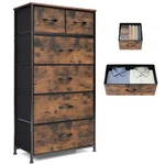 Fabric Dresser 6 Drawers Storage Tower Rustic Brown Steel Frame Vredhom Bedroom. Fixed Price $129.99.
