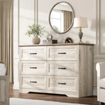6 Drawer Dresser Farmhouse Wood Double Chest Of For Home Bedroom. Fixed Price $152.94.
