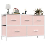 Olixis Dresser For Bedroom With 11.9"D 38.1"W 20.9"H (5 Drawers), Pink. Fixed Price $55.79.