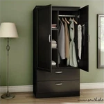 South Shore Acapella Wardrobe Armoire In Pure Black. Fixed Price $623.99.